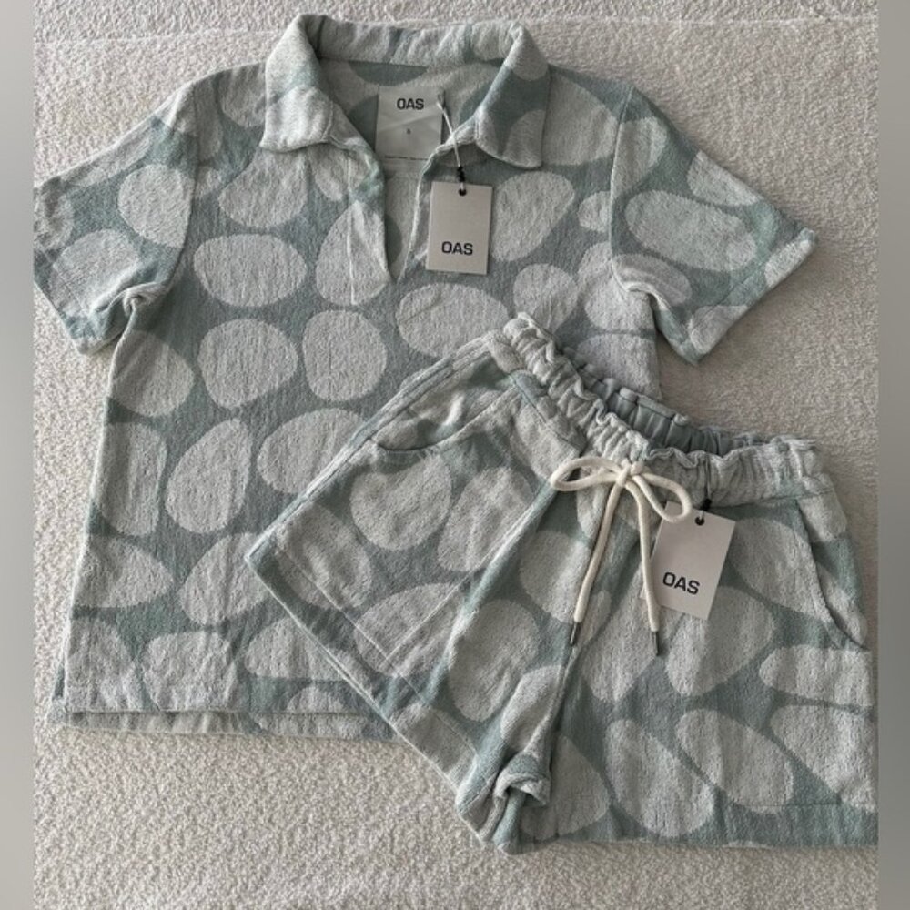 OAS Pepple Drizzle Terry Shorts + Shirt Women’s Size Small NEW WITH TAGS